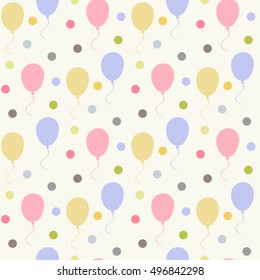 Balloons Pattern Polka Dots On White Stock Vector (Royalty Free ...