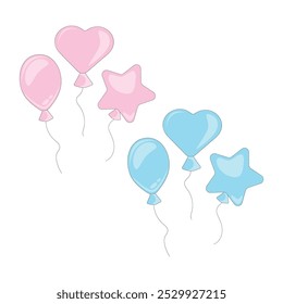 Balloons pink and blue gender party, birthday party, baby shower.