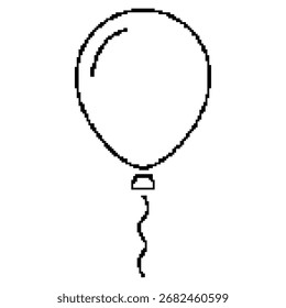balloons pixel icon, 8-bit. Isolated vector illustration.