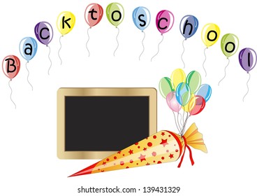 Balloons and present for first school day