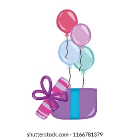 balloons with present gift birthday party