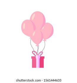 Ballons vorhanden. Valentinstag. Vektorgrafik.