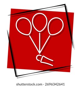 balloons red banner in a frame. Vector illustration on a white background.