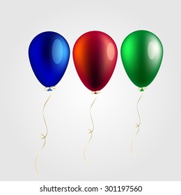 Balloons with ribbons