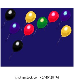 balloons with ribbons vector illustration eps 10