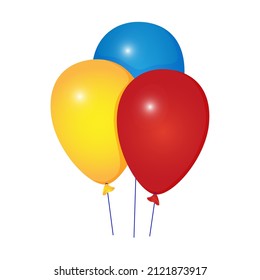 Balloons round red yellow blue