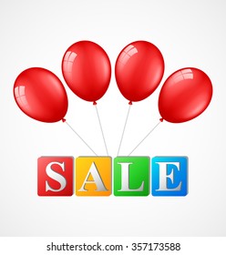 Balloons with sale background
