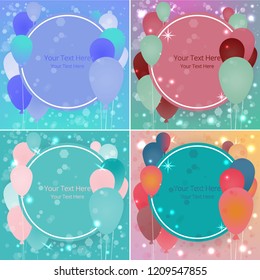 Balloons sale business template for web and print,  birthday label for sale poster decoration . Beautiful cover template for Christmas colorful  with bokeh shiny glow decoration .