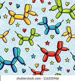 Balloons seamless pattern background, beautiful colorful illustration. Vector