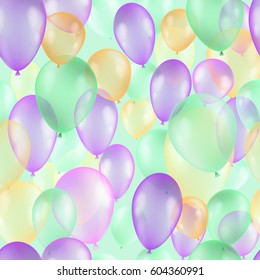 Balloons seamless pattern background, beautiful colorful illustration, eps10 Vector