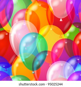 Balloons seamless pattern background, beautiful colorful illustration, eps10, contains transparencies. Vector