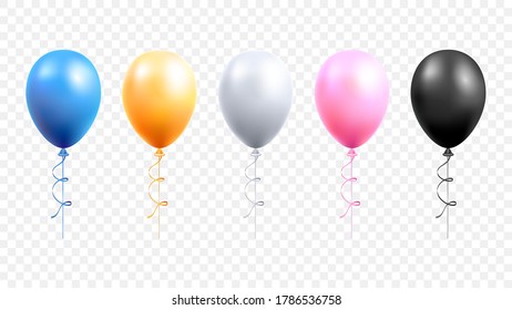 Balloons set color vector illustrations.