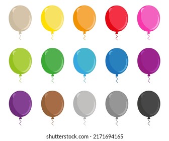 Balloons set, colorful, kids birthday party elements