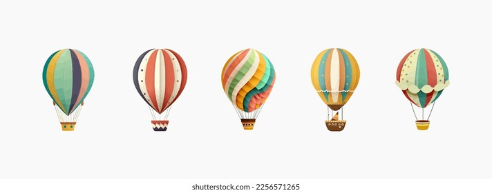 Ballons gesetzt. Cute Cartoon-Ballons. Vektorgrafik einzeln auf weißem Hintergrund.