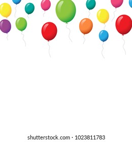 Balloons set isolated on white background.Cartoon flat style balloons for web site,poster,placard and wallpaper.Useful for greeting and wedding card,mobile app.Creative modern art,vector illustration 