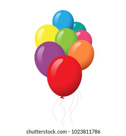 Balloons set isolated on white background.Cartoon flat style balloons for web site,poster,placard and wallpaper.Useful for greeting and wedding card,mobile app.Creative modern art,vector illustration 