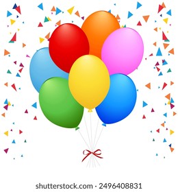 Balloons set isolated white background. balls as a gift. Vector illustration