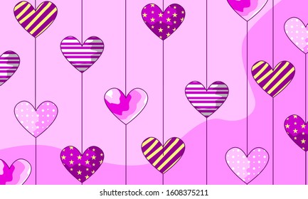 Balloons with set love background vector