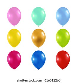 Balloons set of multi coloured ones vector illustration.