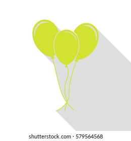 Balloons set sign. Pear icon with flat style shadow path.