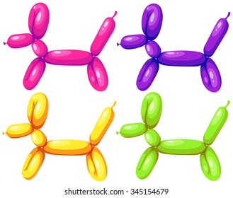 Balloons shape of dog illustration