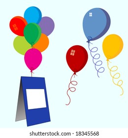 balloons  with sign