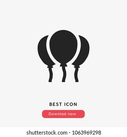 Balloons sign icon vector, Party symbol vector illustration for web and mobil app isolated on grey background
