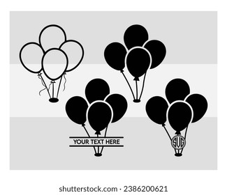 Balloons,  Balloons Silhouette, Happy Birthday, celebrate, celebration png, party, Balloon Vector, valentines day, Eps svg