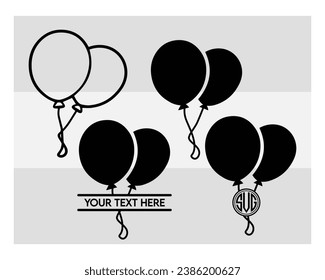 Balloons,  Balloons Silhouette, Happy Birthday, celebrate, celebration png, party, Balloon Vector, valentines day, Eps svg