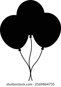 Balloons silhouette isolated on white background. Balloon sign vector illustration design