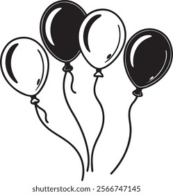 balloons silhouette vector art design