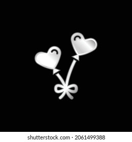 Balloons silver plated metallic icon