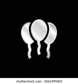 Balloons silver plated metallic icon