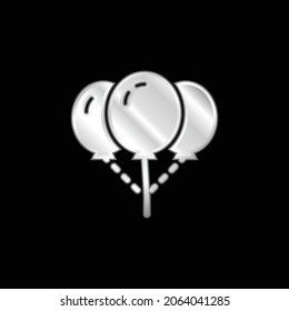 Balloons silver plated metallic icon