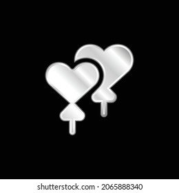 Balloons silver plated metallic icon