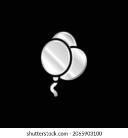 Balloons silver plated metallic icon
