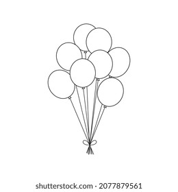 Ballons, einfache Zeichenumrisse für die Farbschrift Vektorgrafik