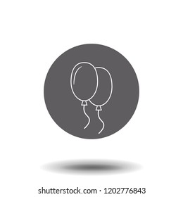 Balloons simple line icon, outline vector sign, linear style pictogram isolated on white. Event decorations symbol, logo vector illustration