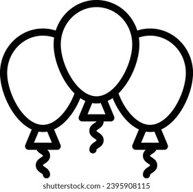 balloons single vector line icon