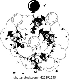 The balloons in the sky