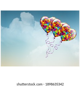 balloons sky card vector illustration
