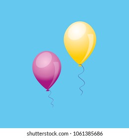 Balloons in the sky. Realistic vector 3D illustration.