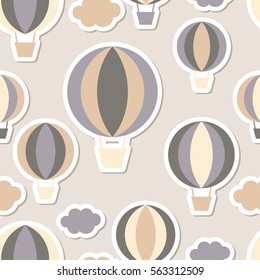 Balloons in the sky - seamless background. Print. Repeating background. Cloth design, wallpaper.