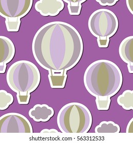 Balloons in the sky - seamless background. Print. Repeating background. Cloth design, wallpaper.