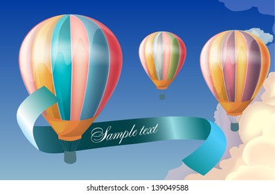 balloons in the sky. Vector illustration