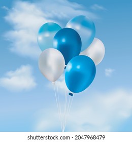 Balloons in the sky. Vector illustration