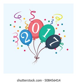 Balloons spelling out 2017