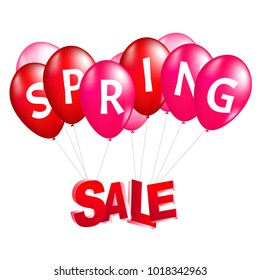 balloons spring sale vector illustration.