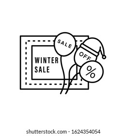 Balloons square icon. Simple line, outline vector elements of winter sale icons for ui and ux, website or mobile application
