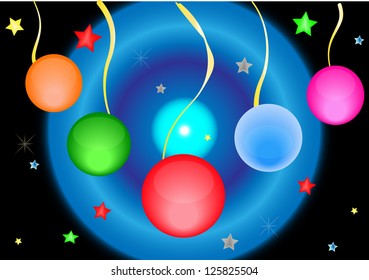 balloons and star